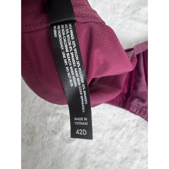 TORRID CURVE 360 Back Smoothing Lightly Lined Bra Deep V Plunge Berry Rose 42D - Picture 11 of 12